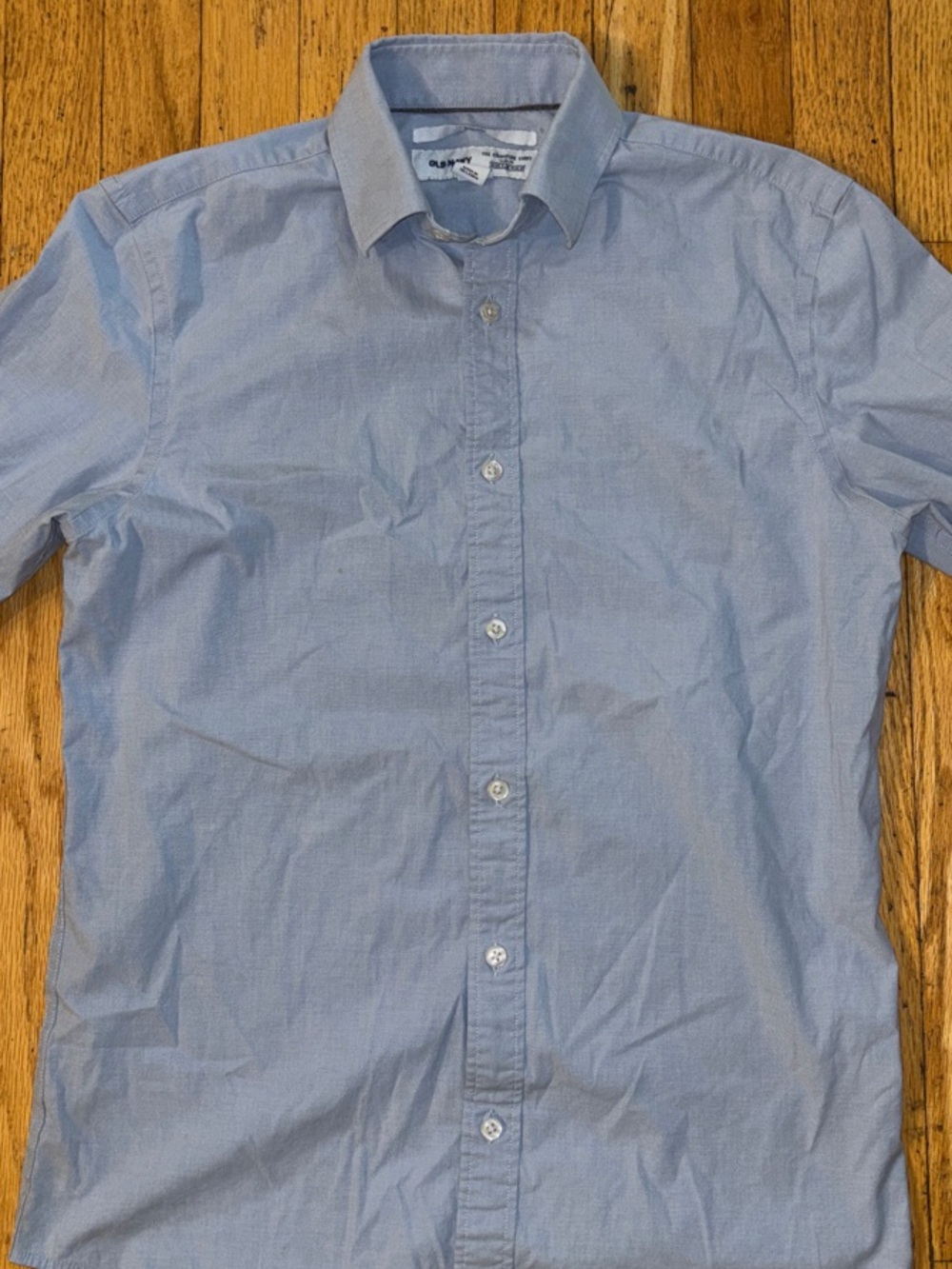 Old Navy Men’s Slate Blue Button Down Poplin Dress Shirt - Small